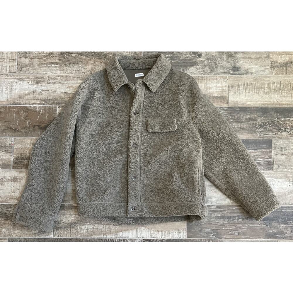 $2,695 NWT Burberry Solid Brown Front Button Heavy Chore Jacket Size 2XL - Picture 2 of 10